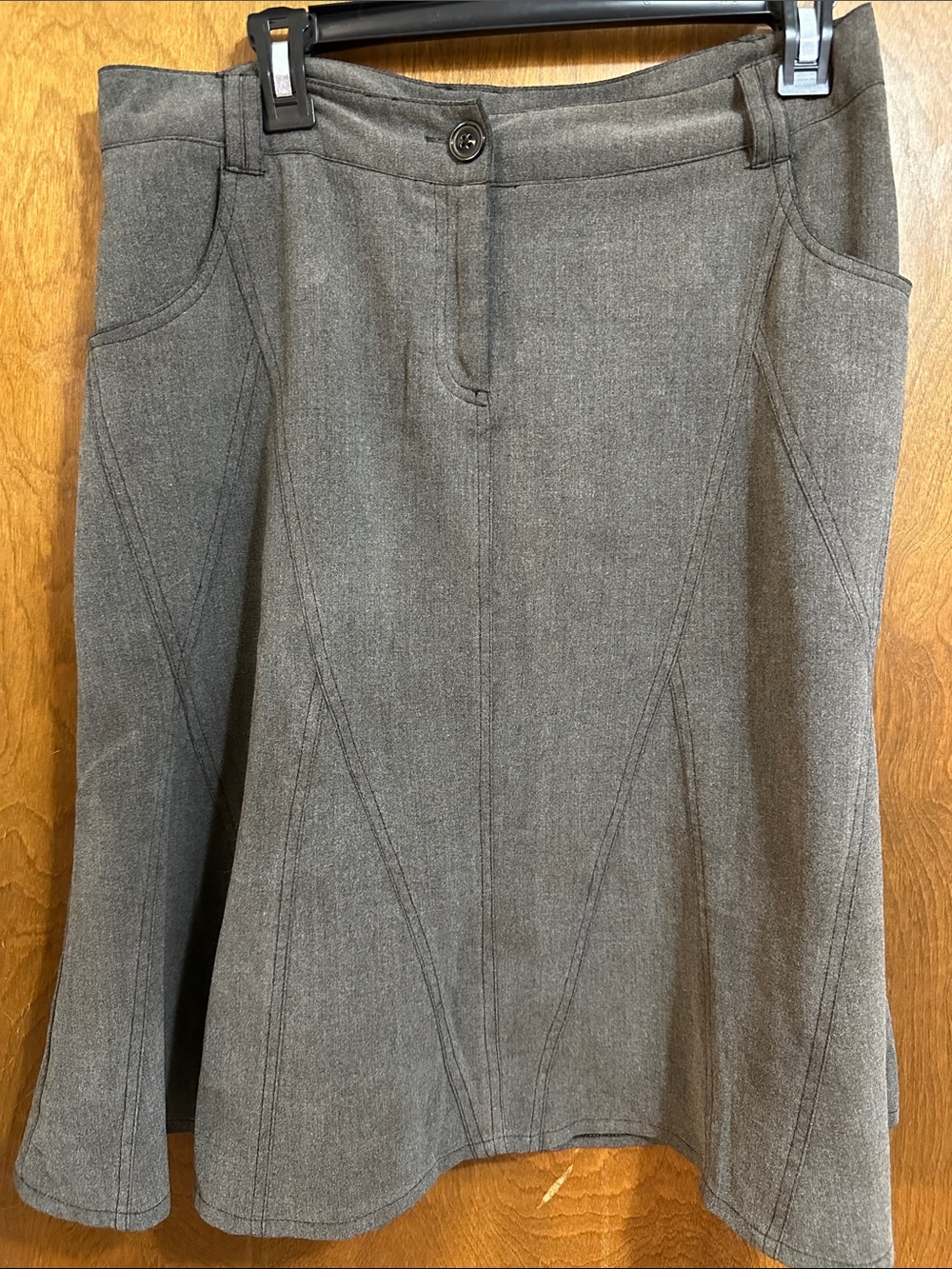 Larry Levine Gray A-Line Skirt